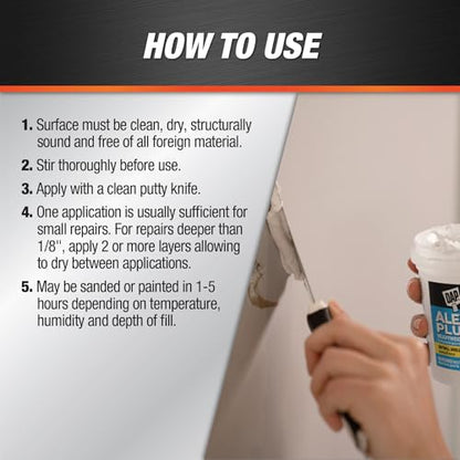 DAP Alex Plus Spackling, White, 32 Oz (7079818746)