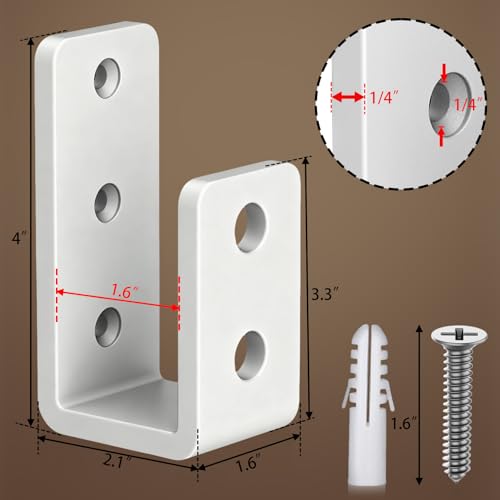 2x4 Door Barricade Brackets, 6mm Thickened Security Brackets(8Pack) - size: 6mm 8PCS