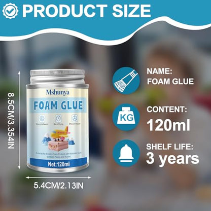 Foam Glue, Strong Adhesion, Quick-Drying, Transparent, Waterproof, Flexible