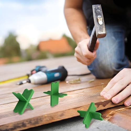 4 Pcs Deck Spacer Green for Pressure Treated Composite Decking - color: Green, size: 4