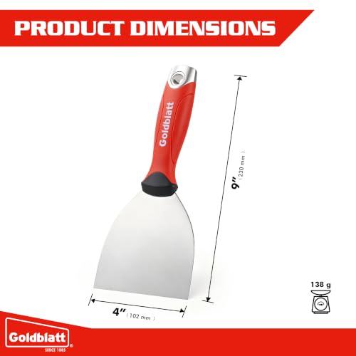 Goldblatt 4" Putty Knife, Stainless Steel Scraper with Hammer End - size: 4 inch
