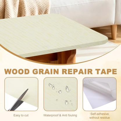 HARFINGTON Wood Grain Repair Tape 2" x33ft Self-Adhesive Repair Patch - color: White Oak, size: 2" x 33ft