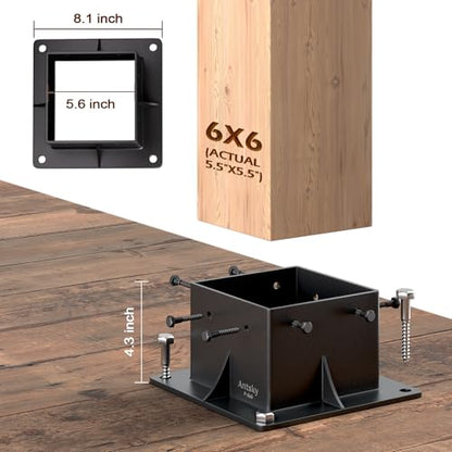 6×6"(Actual: 5.5×5.5inch) Post Stainless Steel Flange Anchor Base with Screws for Deck Railing, 2Pack - size: 6×6"(Actual:5.5×5.5inch), style: 2pack