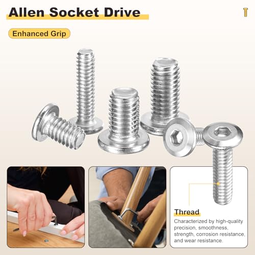 METALLIXITY Flat Head Hex Socket Cap Screws M6-1x115 10Pcs - color: Silver Tone, size: M6-1x115mm