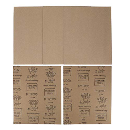 9x11 inch 5 Sheets Sandpaper, Wet or Dry 12000 High Grit Extra Fine Sand Paper, Silicon Carbide Waterproof Abrasive Pads for Automotive Sanding, Wood Turing Finishing, Metal Furniture Polishing - color: 5pcs (12000)