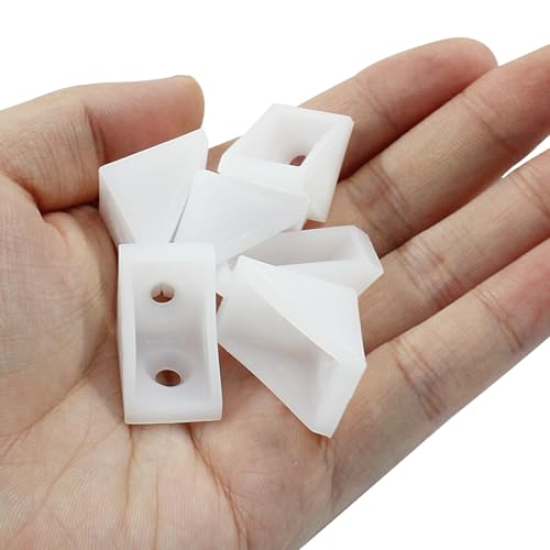 20 Pcs 0.79" White Plastic Right Angle Bracket L Brackets - style: No Screws(0.79"*0.59"*0.79")