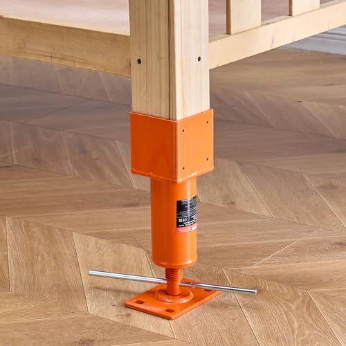 VEVOR Screw Jack Post, 13.2"-18.7" Height Range, 4" x 4" Adjustable Shore Jack, 24700 lbs Max Load Capacity, Temporary House Jack Pole for Leveling, Lifting Floor Crawlspace Basement Shore Beam - size: Screw Jack Post