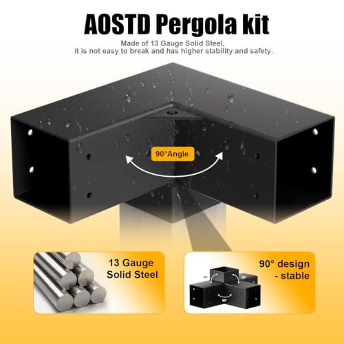Pergola Bracket kit for 4"x 4" (Inner 3.5" X 3.5") Lumber (12 pc)