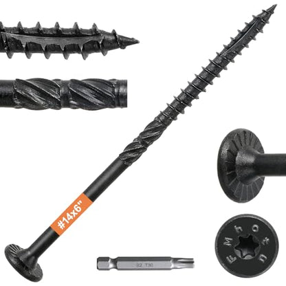 #14 x 6 Wood Structural Lag Screws - size: #14 x 6"