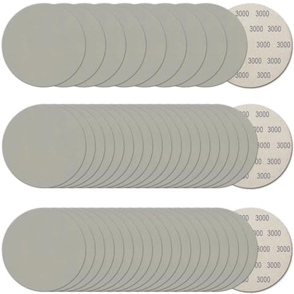 50Pcs 5 Inch Hook and Loop Sanding Discs, 3000 Grit Wet Dry Round Sandpaper - style: Grit 3000