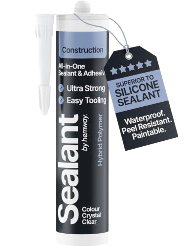 Hemway Construction Crystal Clear Sealant & Adhesive - 300ml 1 Pack - color: Crystal Clear