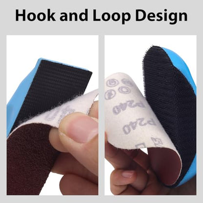 Hand Sanding Blocks Hook and Loop, 4PCS