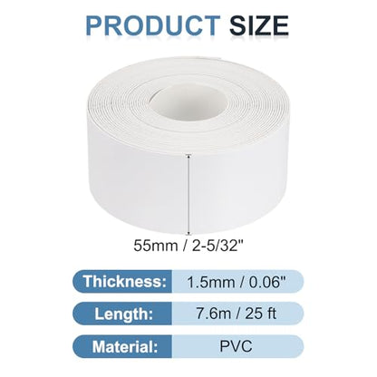 MECCANIXITY White Edge Banding 25 ft x 2-5/32 Inch Veneer Tape Pre-glued Flexible Plywood Edge Banding with Hot Melt Adhesive for Furniture Restoration - size: 25 ft x 2-5/32 Inch