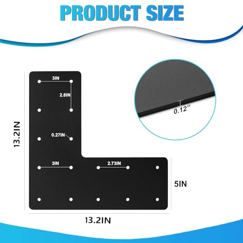 L Post Bracket 2PCS,13.2"x13.2" L Mending Plate for Repair Framing - style: L Shape(13.2X13.2)