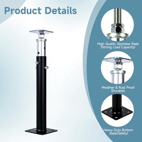 2 Pack Basement Floor Jack 20" - 33" Adjustable Jack Adjustable Support Beam House Jack Post - Suitable for Cellar Ceilings, Underground Passage, basements, Underground bunkers