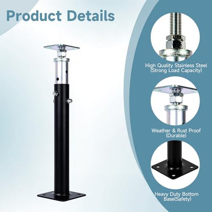 2 Pack Basement Floor Jack 20" - 33" Adjustable Jack Adjustable Support Beam House Jack Post - Suitable for Cellar Ceilings, Underground Passage, basements, Underground bunkers