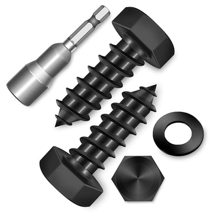 (15-Set) 3/8 x 1 Lag Screws, Stainless Steel Heavy Duty Hex Head Lag Bolts for Wood, Commercial/Industrial Grade 1/4 Bolts, Mounting Screws Bolts Kit, Black Oxided by Marysino - color: Black, size: 3/8 x 1"