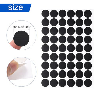 Uxcell 7 Sheets/378PCS Self Adhesive Screw Hole Stickers, 2.1cm/0.83" PVC Screw Hole Covers for Furniture, Wood Cabinet, Wall, Table, Bookcase, Black - color: Black