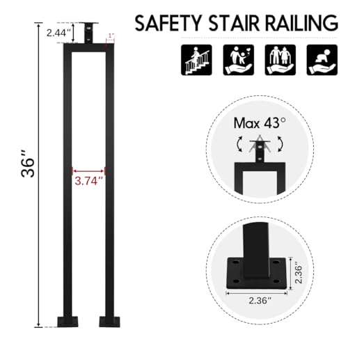 LukLoy 12 Pack U Shape 36" Stair Balusters with Adjustable Top Bracket - size: 36"