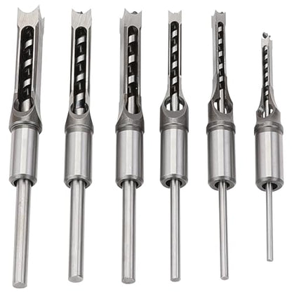 Hole Mortise Chisel Drill Bit Tools, Size 1/4’’ 5/16’’ 3/8’’ 1/2’’ 9/16’’ 5/8’’
