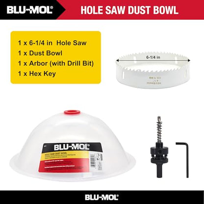 Disston 6 1/4” Bi-Metal Recessed Light kit with Blu-MOL Flexible Dust Bowl. Used to Place Recessed Light and New LED Recessed Lights - style: Dust bowl with 6-1/4" hole saw and light set