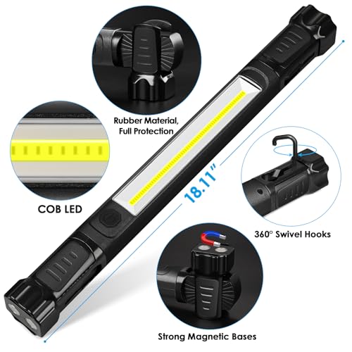Work Light, 2500LM Bright Mechanic Under Hood Work Light Bar, Black, 1 Pc - color: Black