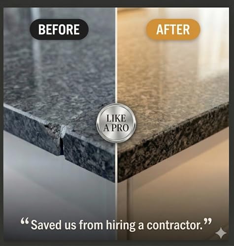 RocketGel 25 Minute Professional Epoxy Countertop Kit for Granite, Tile, and Quartz Countertop Repair Kit, Tile Crack Repair, Chips and Fills Epoxy Grout - style: 16 Oz with Coloring Tint