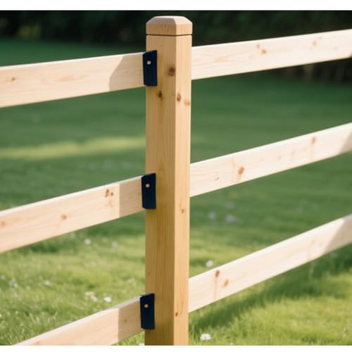 ZYAMY 4PCS Black Fence Post Brackets Deck Patio Railing Connectors Metal Carbon Steel for Porch Handrails Building Renovation Projects