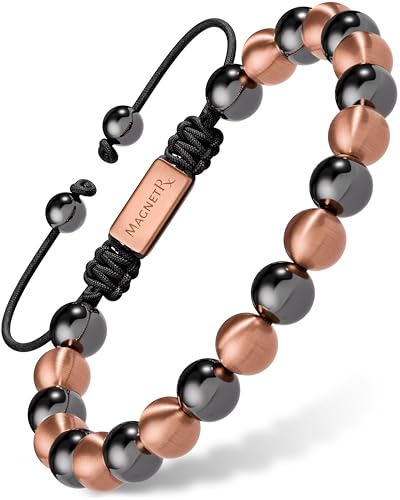 MagnetRX® Hematite & Copper Beaded Bracelets (8MM) - color: Copper 8mm Bead