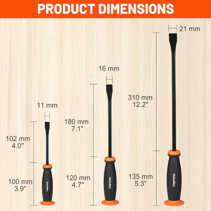 ValueMax Heavy-Duty 3-Piece Angled Pry Bar Set with Strike Cap