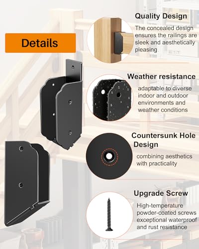 Deck Railing 35° Stair Connectors for 2"x4" (Actual 1.5"x3.5"),12 Pack - size: Angle 35°