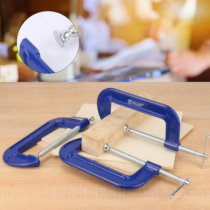 3 Pack 6 Inch Blue C-Clamp, Heavy Duty C Clamps - size: 3 Pack 6 Inch