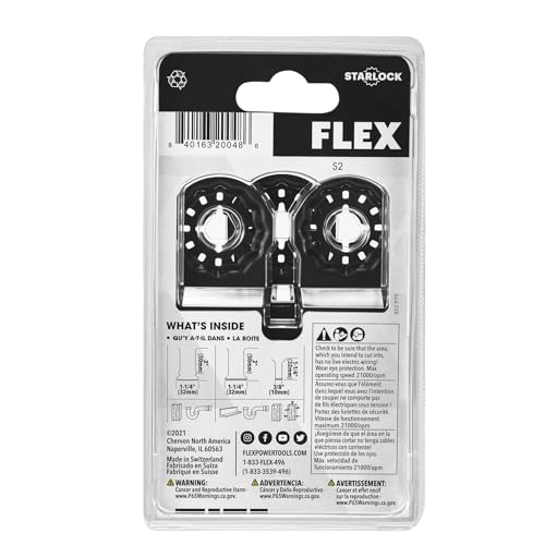 FLEX 3-Piece Oscillating Tool Plunge Cut Set, Cuts Wood, Wood with Nails, Metal, Drywall, PVC - FAM40101-3 - style: Plunge Cut Set