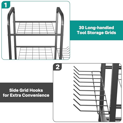 EVERHANGER Garden Tool Organizer and Storage, Yard Tool Stand - size: Small