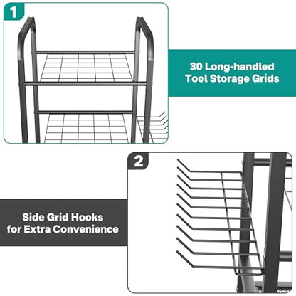 EVERHANGER Garden Tool Organizer and Storage, Yard Tool Stand - size: Small