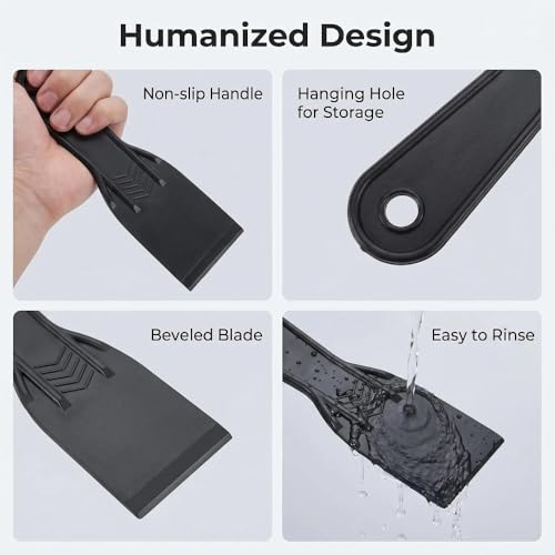 5-Pack Plastic Putty Knife Set, Flexible Scraper Tools for Spackling, Drywall Repair, Caulking, Surface for Delicate Surfaces