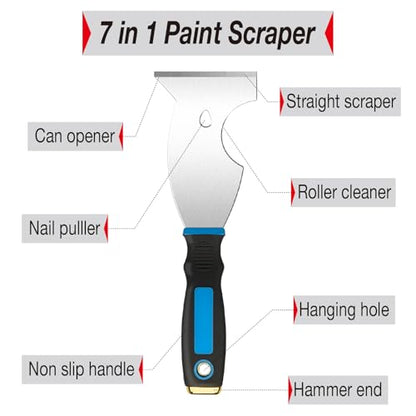 3 Inch Paint Scraper Tool - 3 pcs Multi-Purpose Putty Knife - color: 3 Pack, 3 Inch