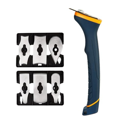 MANUFORE Soft Grip Contour Paint Scraper with 6 Different Blade Shapes