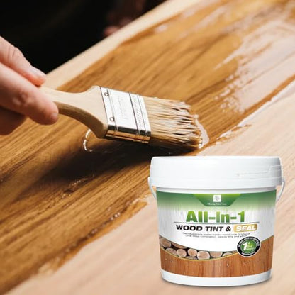Advanced Light Oak Wood Stain & Sealer 1Gallon/128oz, Non-Toxic Waterproof Wood Finish, Flexible Crack & Weather Resistant Wood Treatment to Highlight Natural Wood - color: Light Oak, size: 1Gallon/128oz