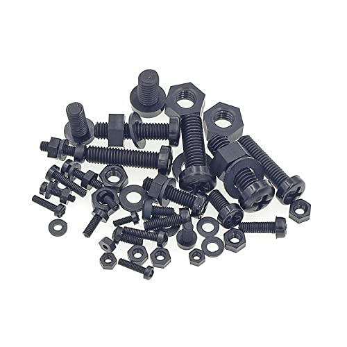 750PCS M2-M6 Black Nylon Phillips Pan Head Screws Nuts Washers Kit - size: M2, M2.5, M3, M4, M5, M6