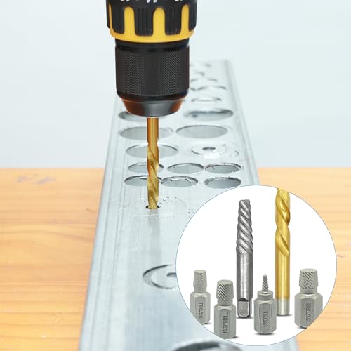 GMTOOLS 35-Piece Helical Screw Puller Bolt Puller Kit, Easy Removal Kit with Left Hand Drill Bit Multi-spline Puller for Stripping Damaged, Studs, Rusty, Fillet Bolts, Nuts and Screws Screw Remover