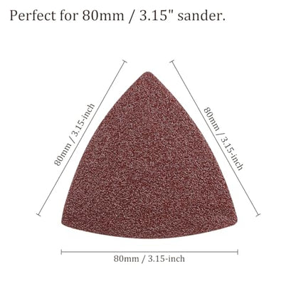 30pcs Mouse Sander Detail Sandpaper 60Grit 3-1/8" Triangle - size: 60 grit