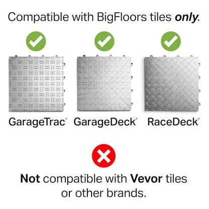 SnapLock Female Garage Floor Edge, 11 Pack, Fits Garage Tiles, Black - color: Black, size: 11 Pack, Female