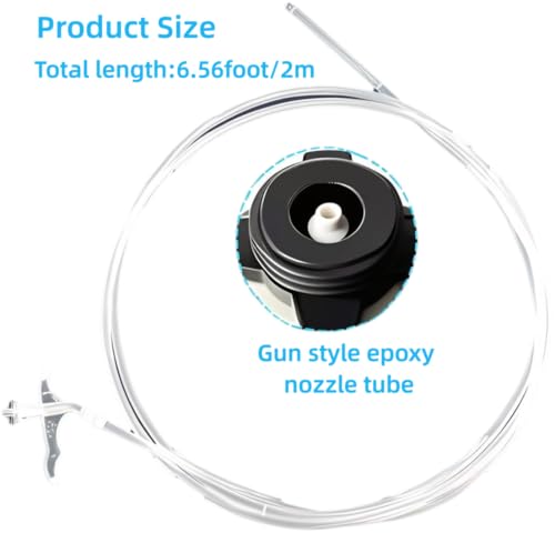 Spray Foam Nozzles, 6.56 Foot Length,1-Pack Replacement Tubes for Expansion Foam and 15 Tips,Caulking Suitable for DIY Spray Painting,Gun style - size: 6.56 Foot