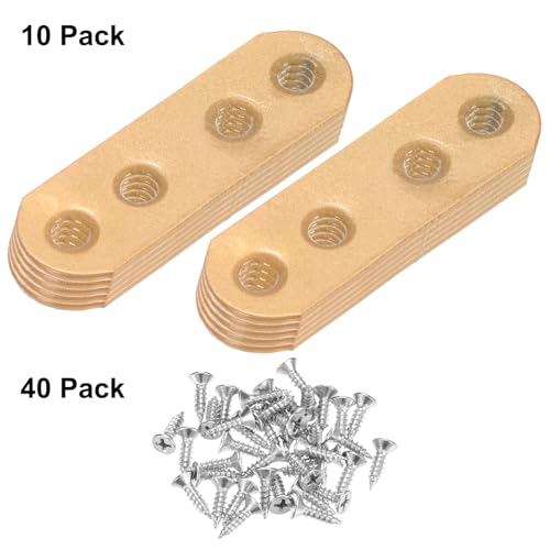 M METERXITY 10-Pack Flat Straight Brackets 2.17x0.71in, Gold - color: Gold, size: 55mm