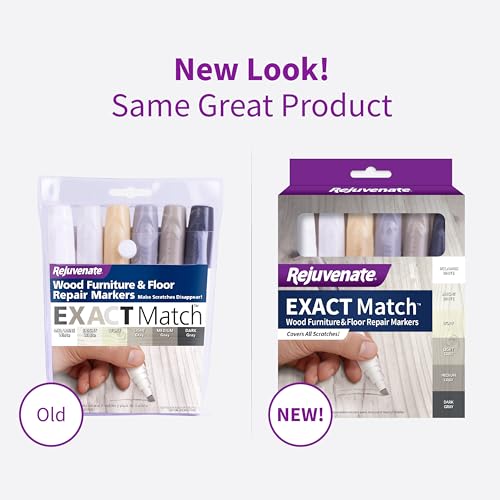 Rejuvenate Exact Match Wood Furniture & Floor Repair Markers 6 Ct, White - size: White/Gray (Pack of 1)
