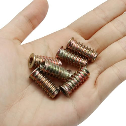 Piutouyar 20 Pcs M6x25mm Threaded Inserts Nuts for Wood - size: M6x25mm