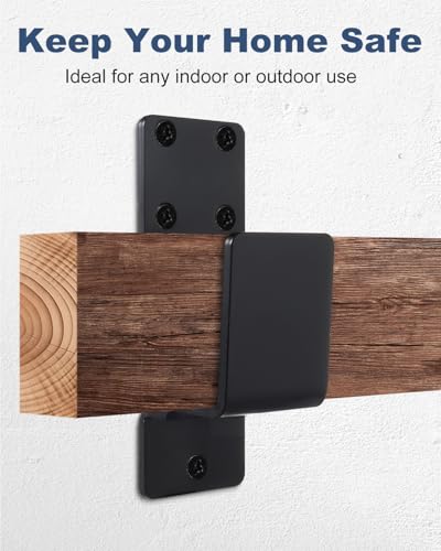 2x4 Door Barricade Brackets, 2 Pack, Black, Heavy Duty - style: 2 Pack-Black