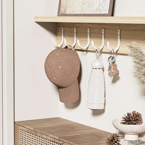 10-Pack 22LB Wall Hooks for Hanging Towel/Coat, White - color: White, size: 10 Pack