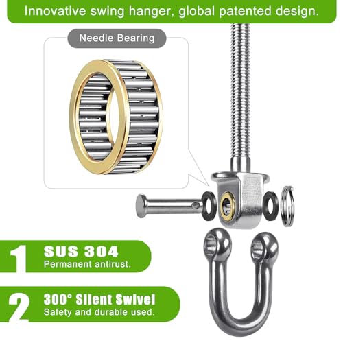 SELEWARE Heavy Duty Swing Hanger with Bearings, 6 Pack Porch Swing Hardware - color: D: 6 Pack
